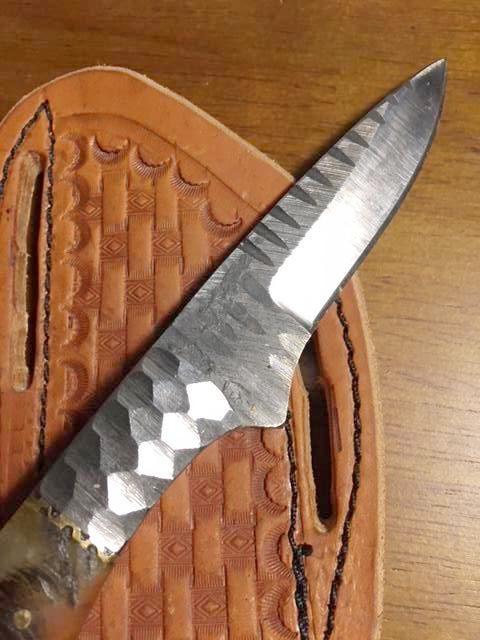 FX-033 D2 Steel Ram Horn Handle Hammered Bolster Knife – Cutting Edge Knife