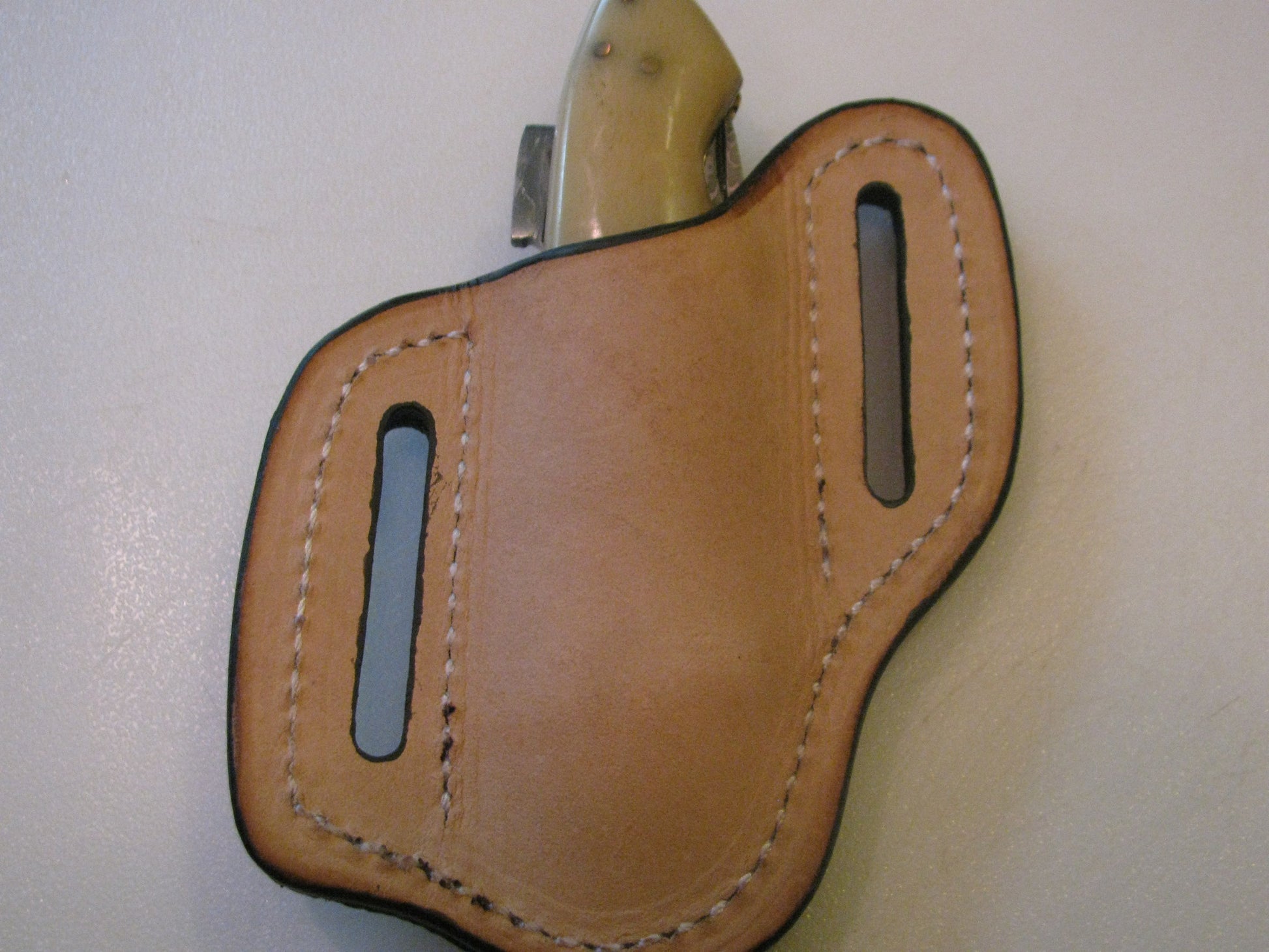 4 Inch Printed Brown Leather Sheath