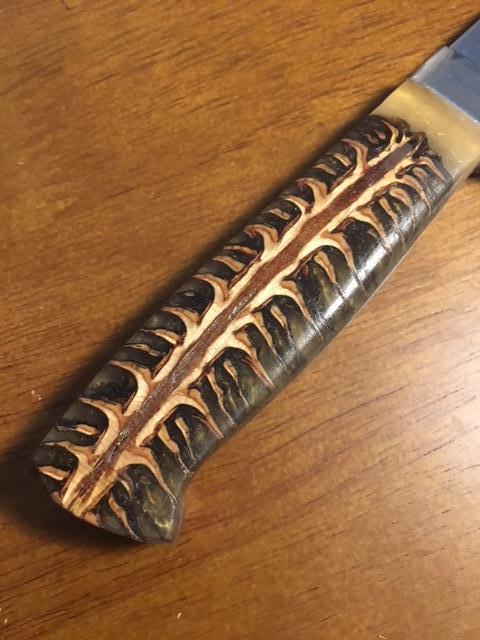 Handle Material Orange Pine Cone 3/8 x 1 5/8 x 5 - Knives for Sale