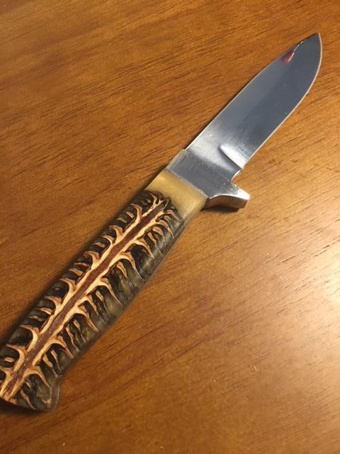 Handmade D2 Steel Fishing Fillet Knife with Red Epoxy Pine Cone